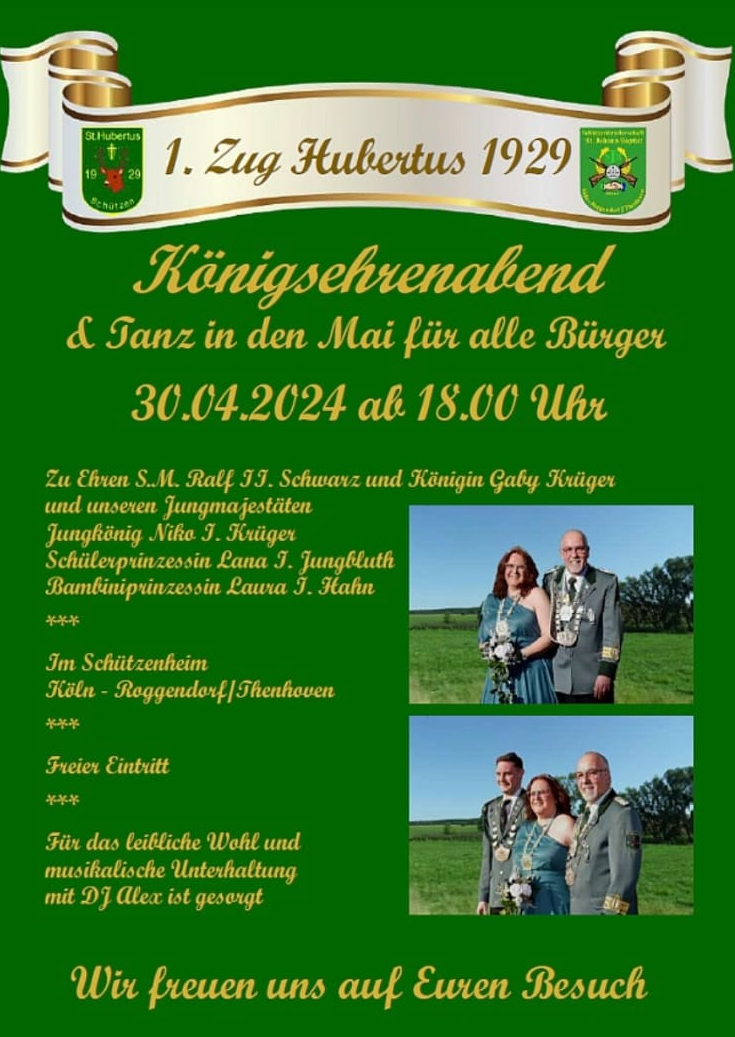 Plakat Königsehrenabend 2023 mit Tanz in den Mai